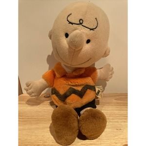 Peanuts Charlie Brown Kohls Cares 13 inch Plush Stuffed Doll HTF Orange Shirt